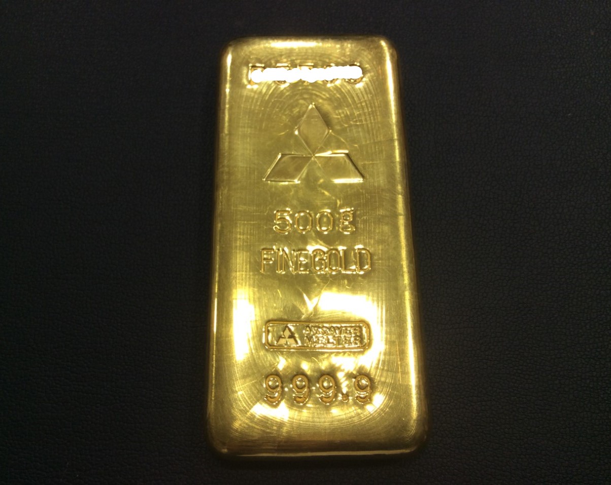 本日 純金 インゴット 1g 8575円 純金バー 500g 高く 金製品買取 千葉県 流山市