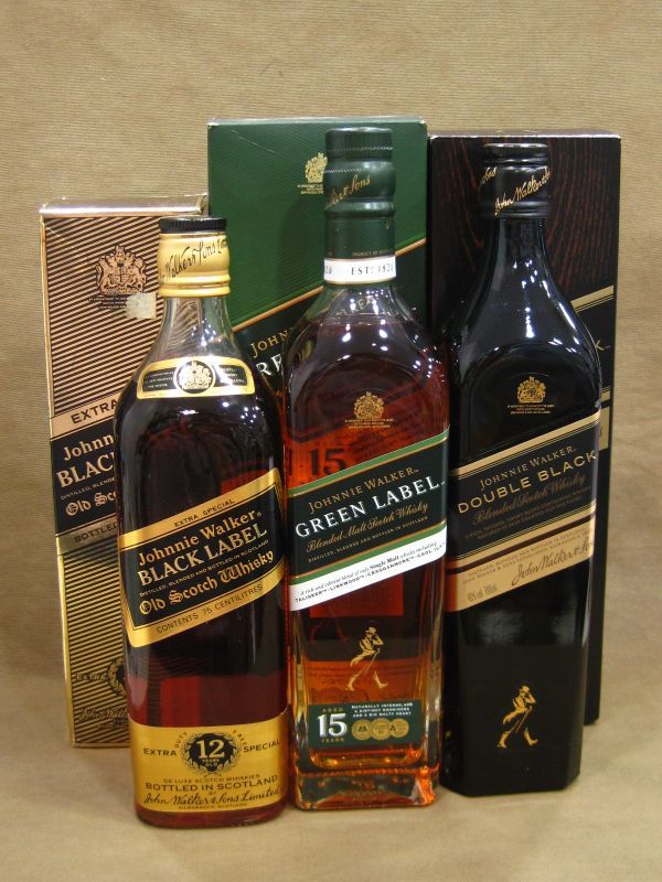 Johnnie Walker ウイスキー 3本 グリーンラベル15年他 高く お酒 買取 千葉県柏市