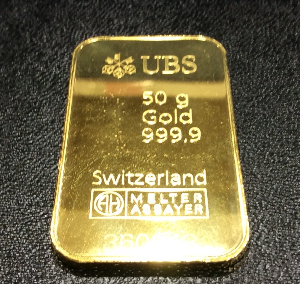 海外インゴット UBS スイス銀行 50g 本日 1g 8328円 高く 純金 買取 千葉県 松戸市