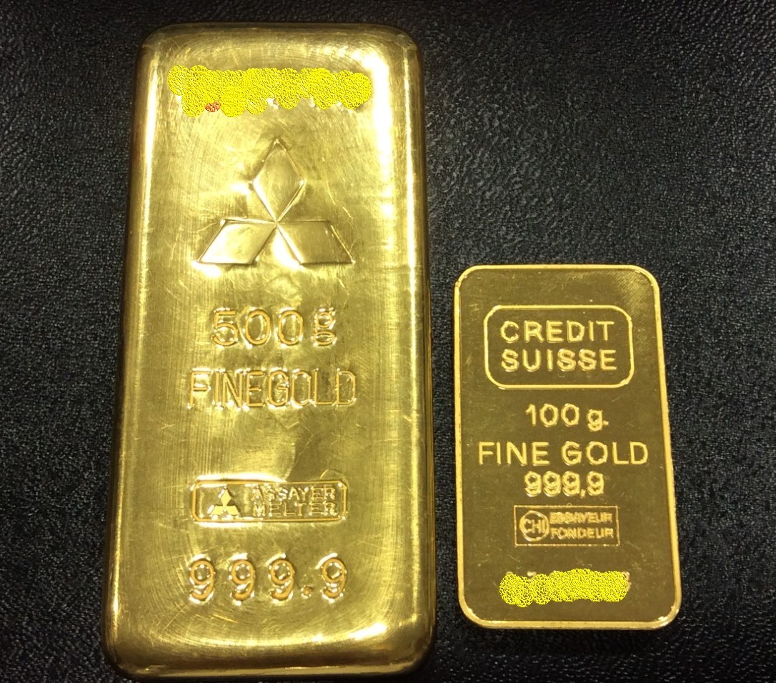 本日 純金 インゴットバー 1g 8248円 三菱マテリアル他 600g 高く 金製品 買取 埼玉県