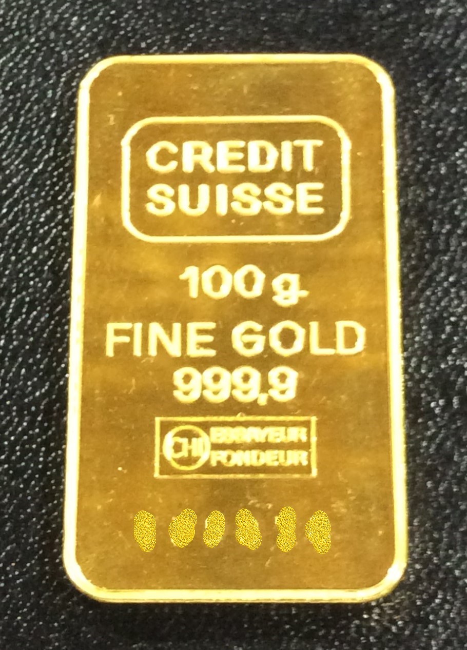 本日 純金 インゴット 1g 8365円 CREDIT SUISSE スイス銀行 100g買取 千葉