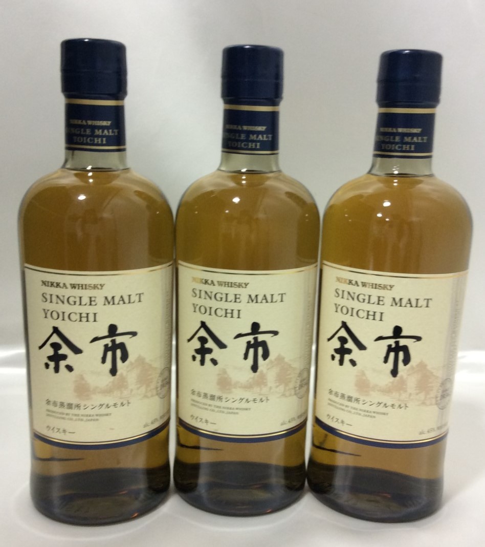 ニッカウヰスキー 余市 シングルモルト 700ml 3本 お酒 古酒 買取 茨城県 牛久市
