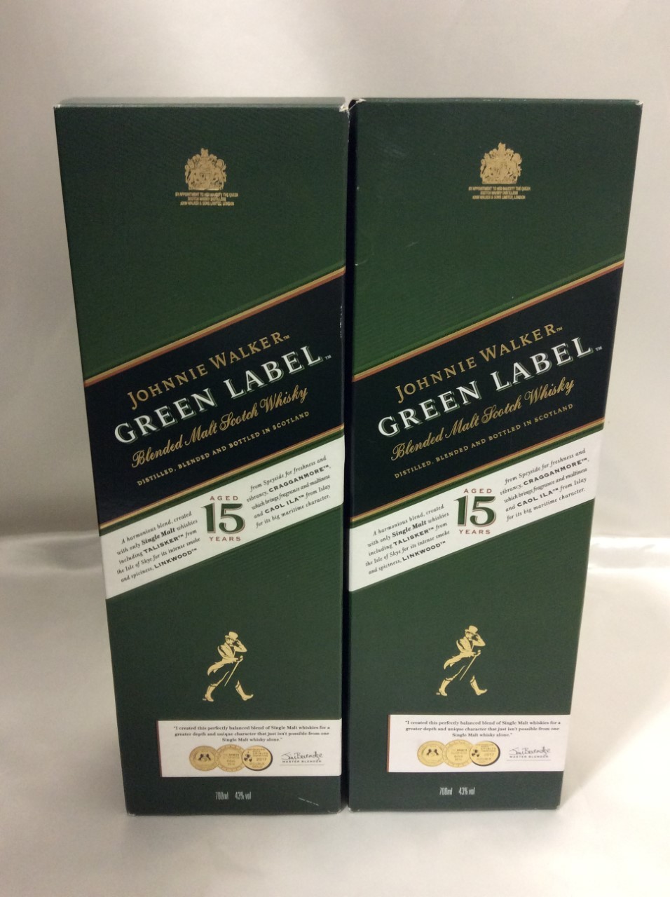 ジョニーウォーカー グリーンラベル 15年 ウイスキー 2本 お酒 古酒 買取 千葉県 松戸市