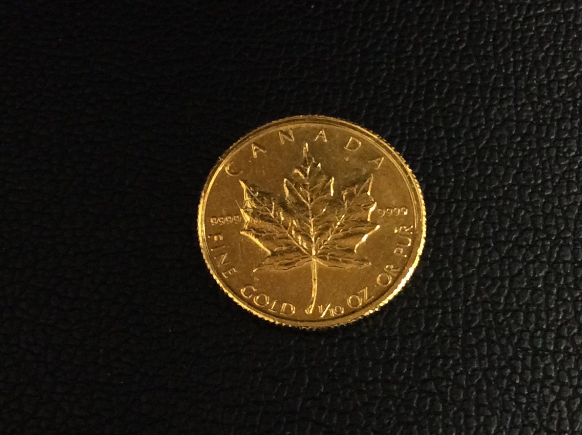 本日 メイプルリーフ金貨 1g 12,633円 コイン 金貨 1/10oz 3,1g 買取 茨城県 守谷市