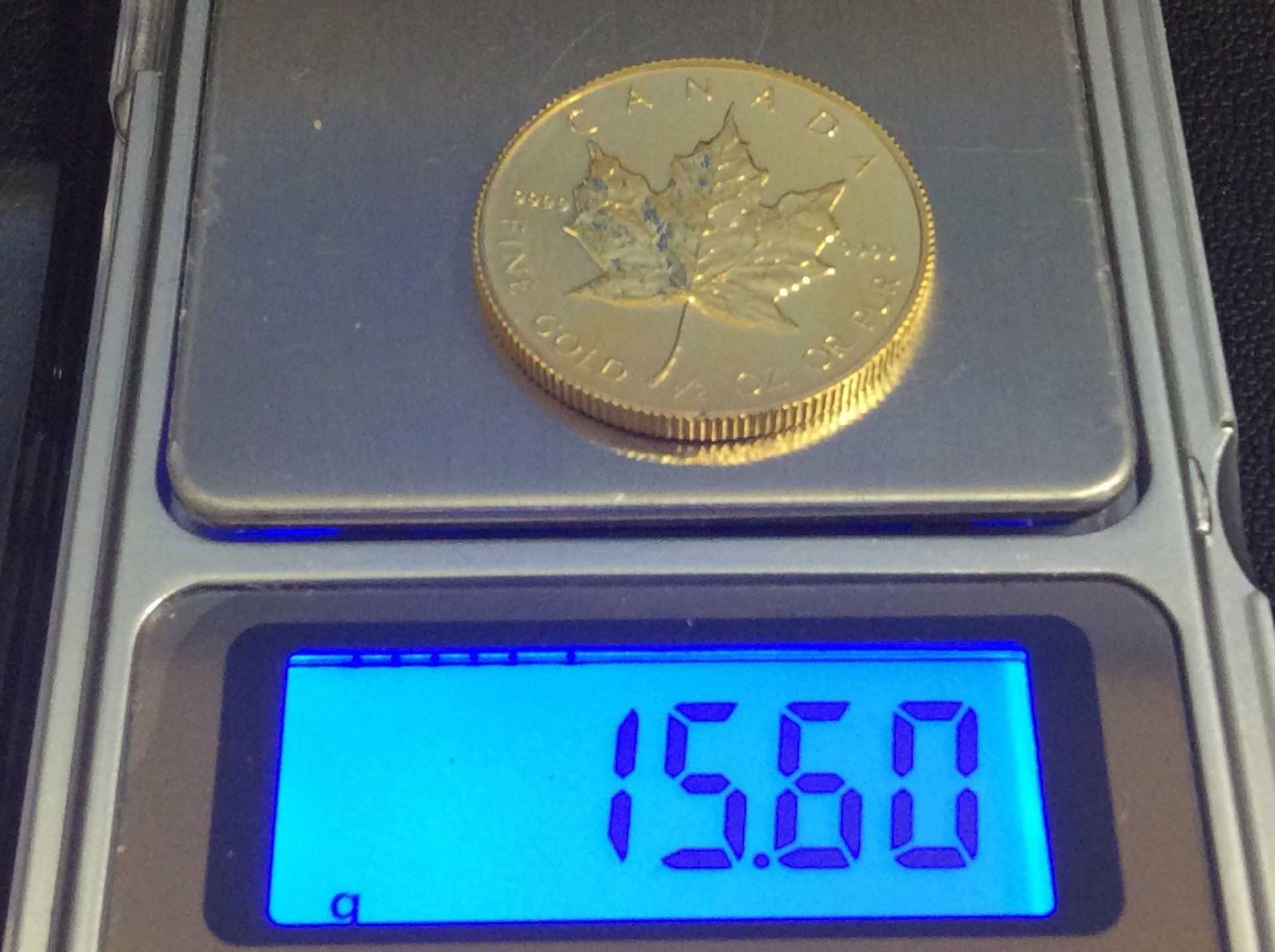 金貨 本日 メイプルリーフ金貨 1/2oz 1g 27,046円 純金買取 茨城県 取手市